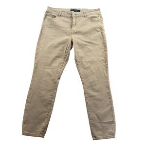 Tommy Hilfiger Womens Pants Size 8 Tan Flat Front Chino Skinny Leg Ankle Casual